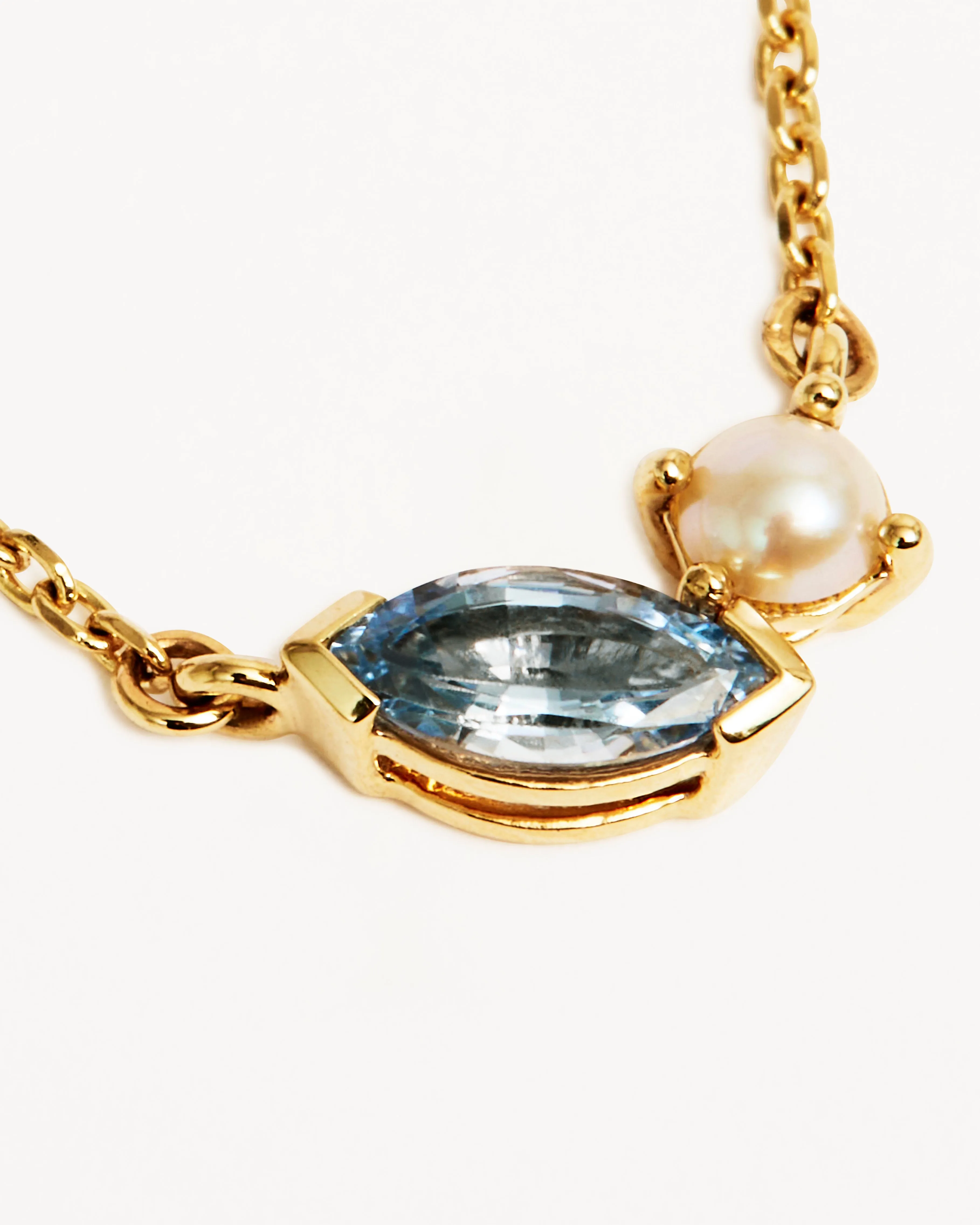 14k Solid Gold Into The Blue Necklace Bycharlotte