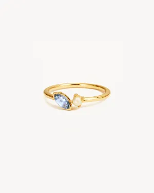 14k Solid Gold Into The Blue Ring Bycharlotte