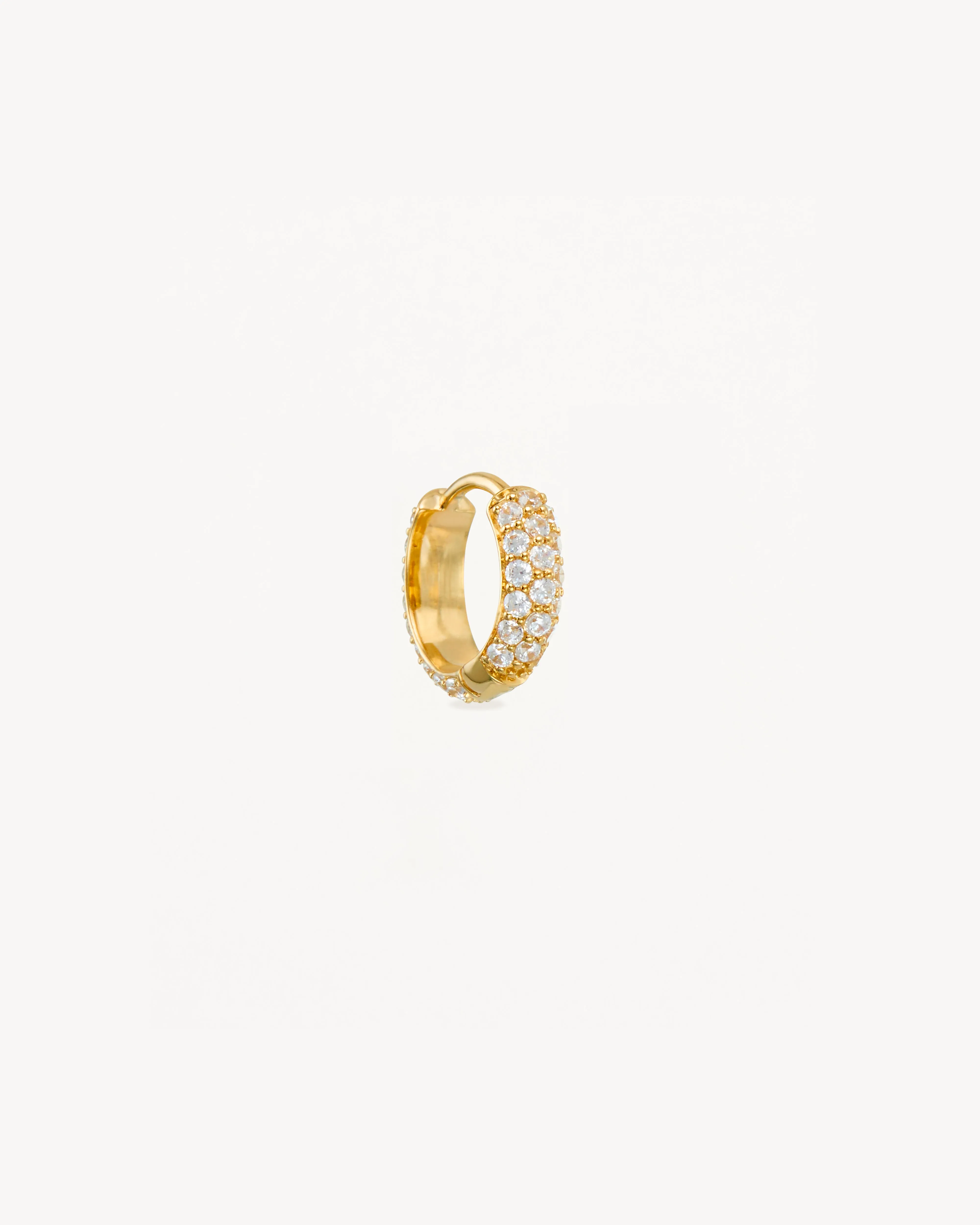 14k Solid Gold Light Catcher Lab-Grown Diamond Hoop Bycharlotte