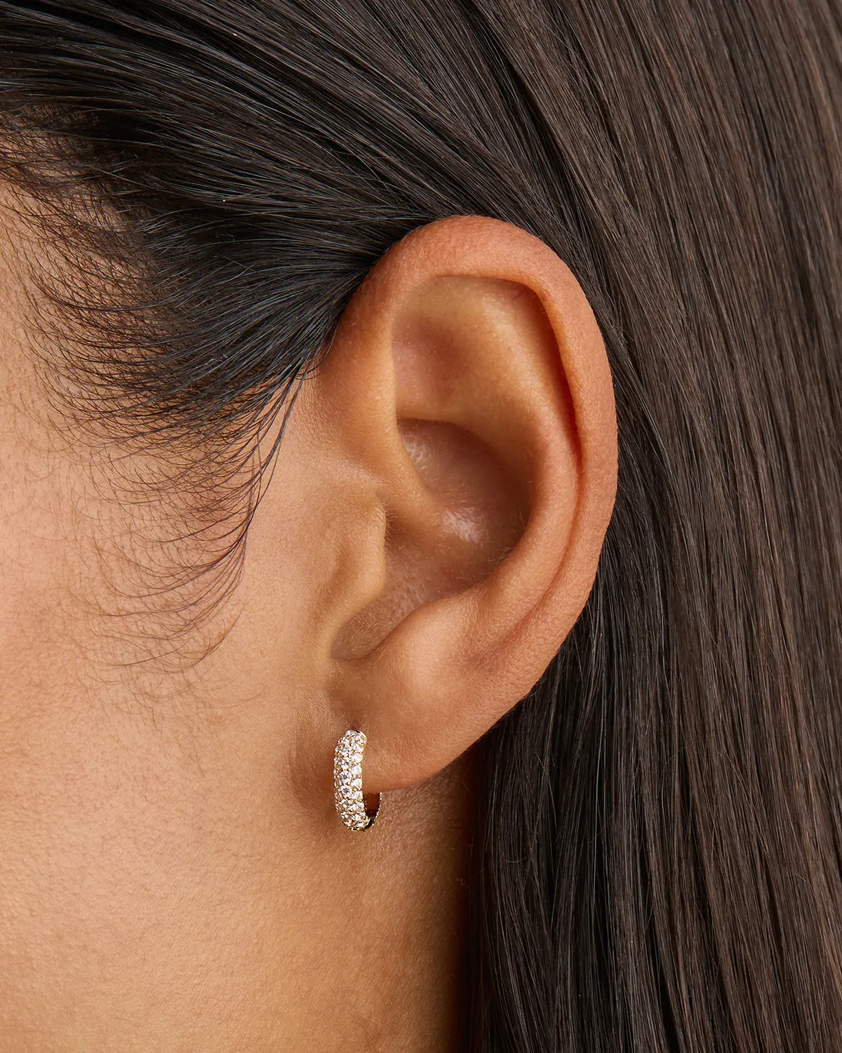 14k Solid Gold Light Catcher Lab-Grown Diamond Hoop Bycharlotte