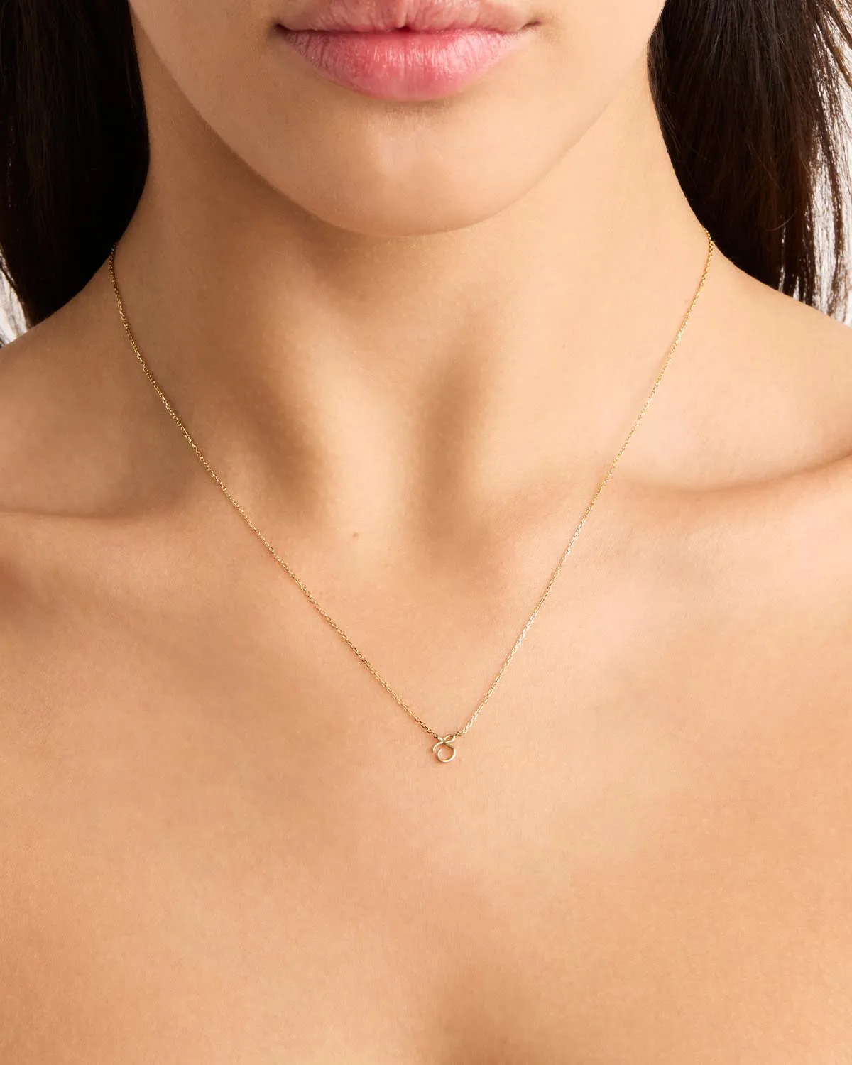 14k Solid Gold Love Letter Necklace Bycharlotte