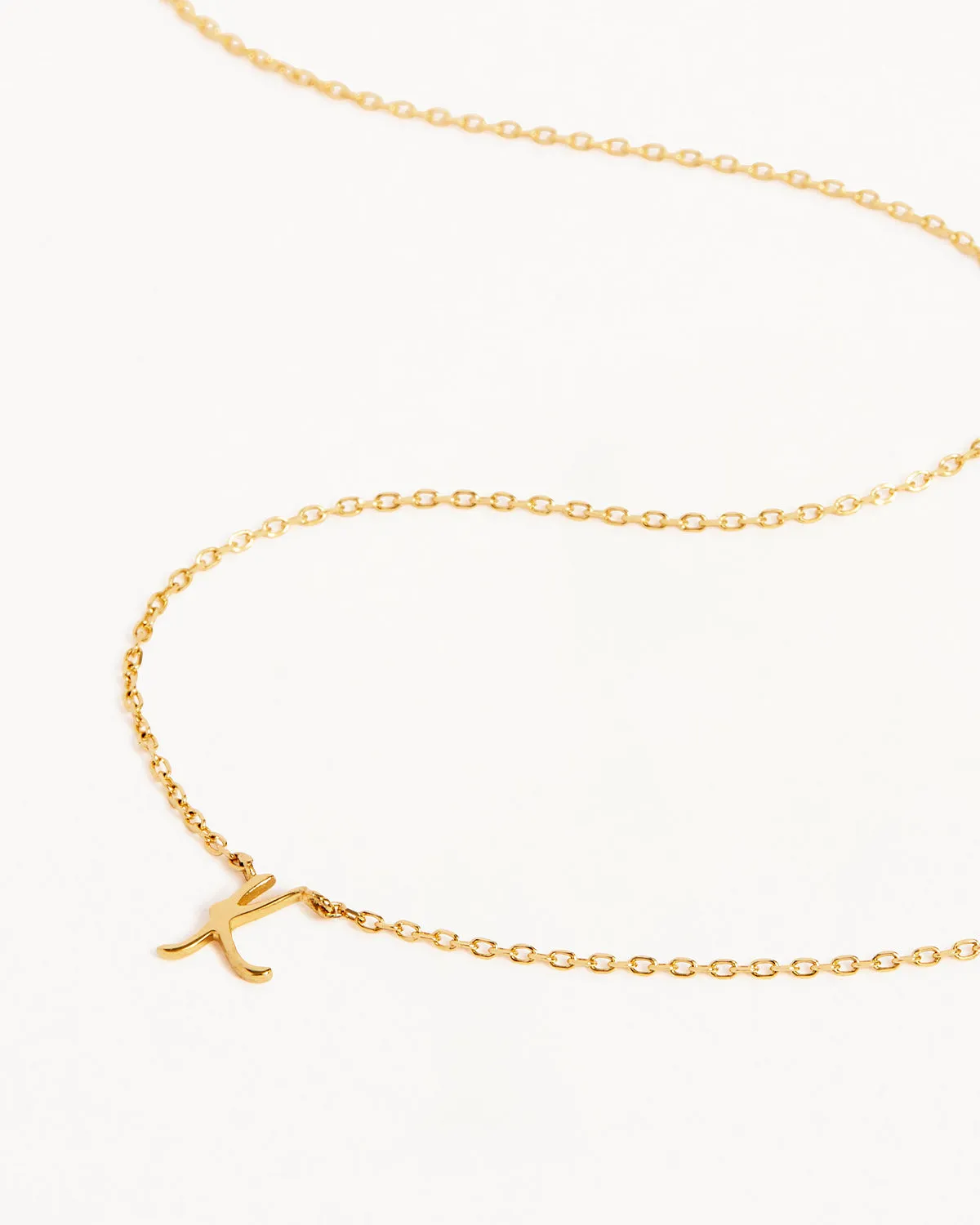 14k Solid Gold Love Letter Necklace Bycharlotte
