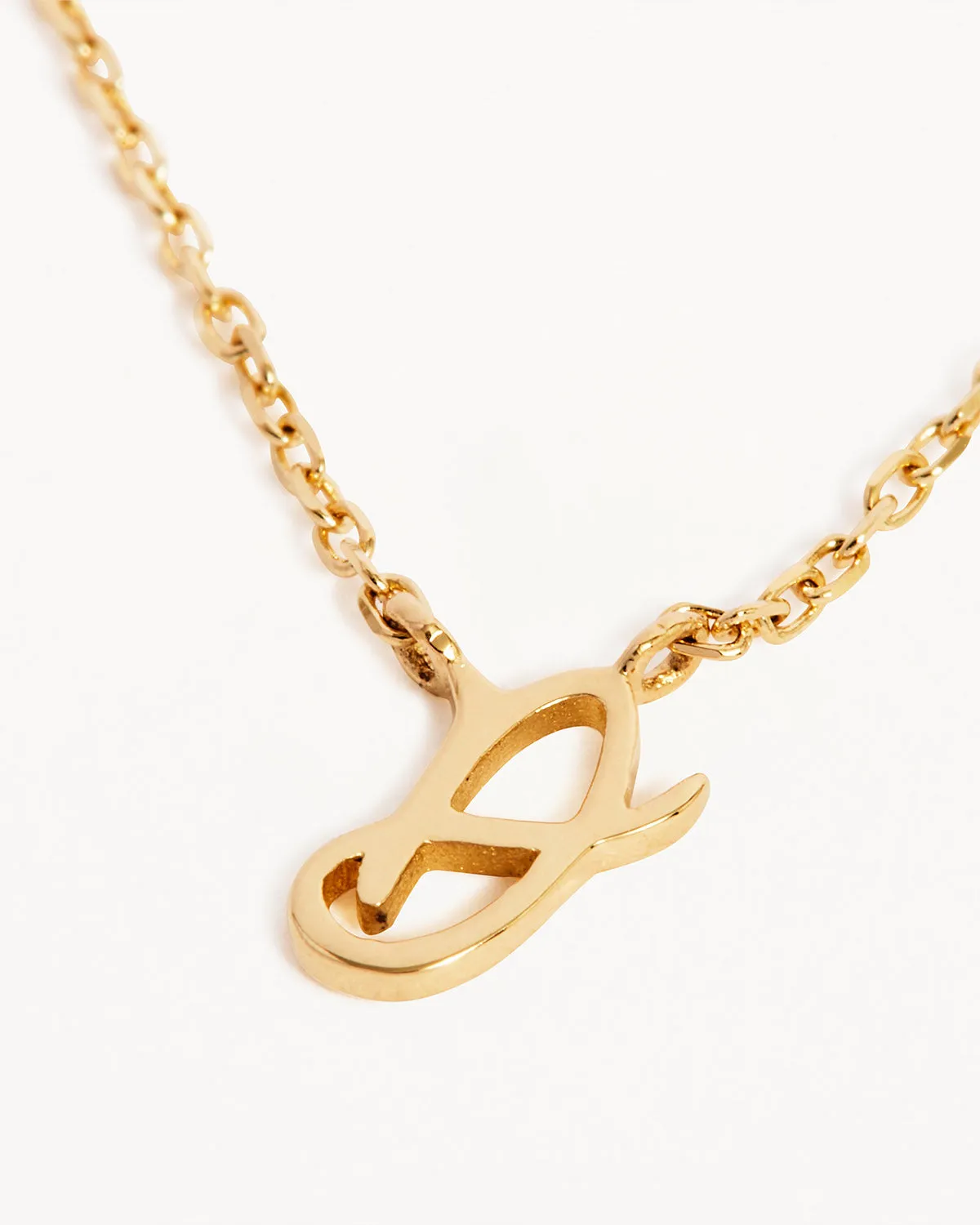 14k Solid Gold Love Letter Necklace Bycharlotte