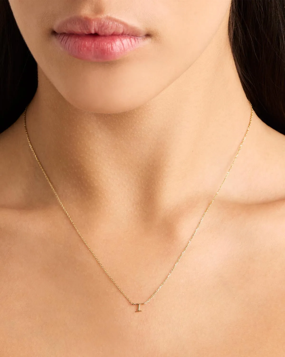 14k Solid Gold Love Letter Necklace Bycharlotte