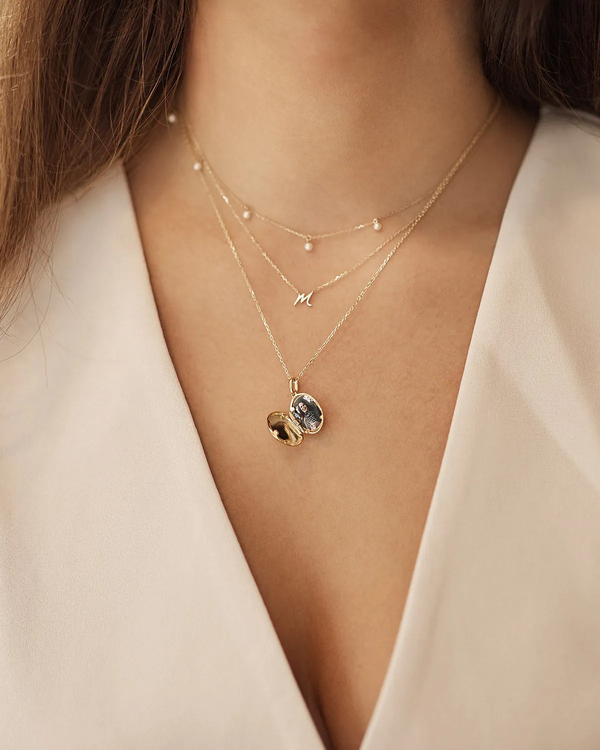 14k Solid Gold Love Letter Necklace Bycharlotte