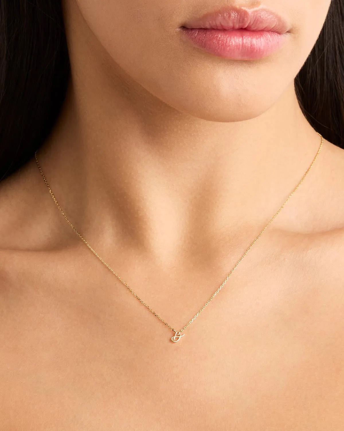 14k Solid Gold Love Letter Necklace Bycharlotte