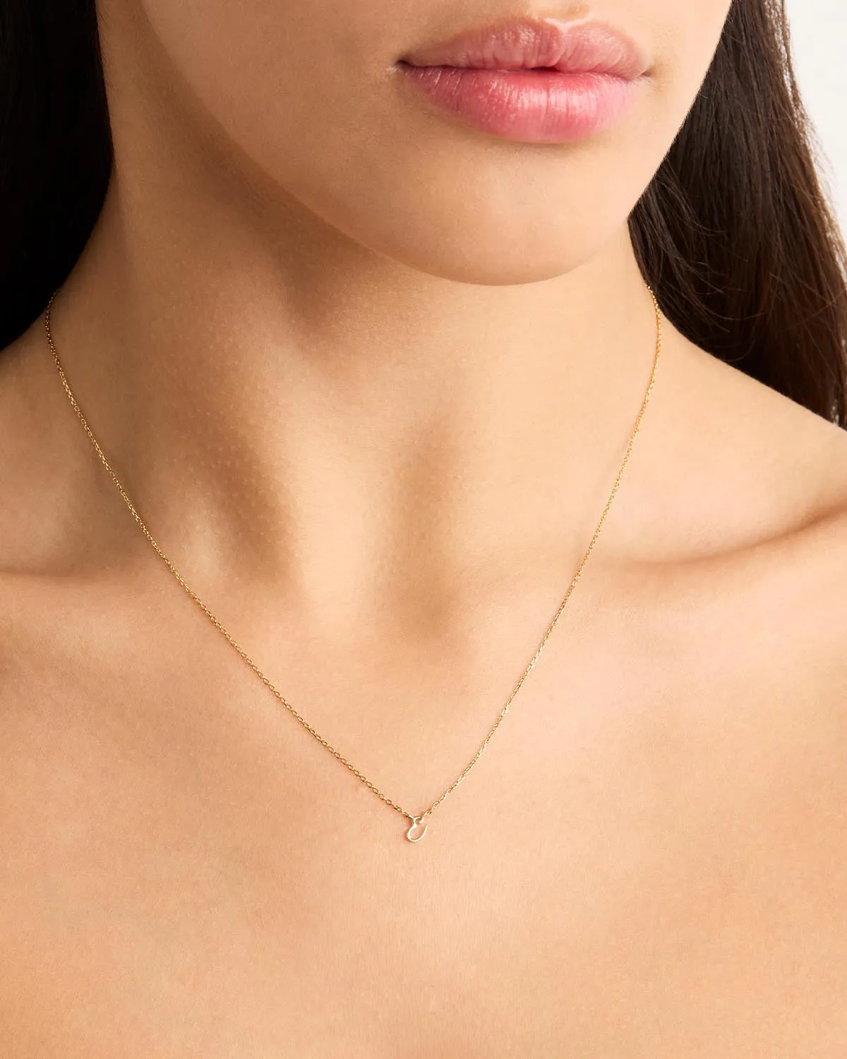 14k Solid Gold Love Letter Necklace Bycharlotte
