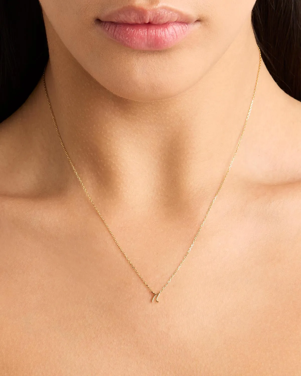 14k Solid Gold Love Letter Necklace Bycharlotte