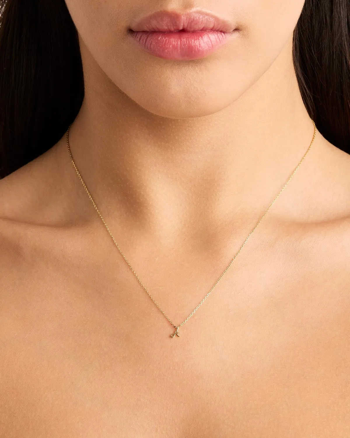 14k Solid Gold Love Letter Necklace Bycharlotte