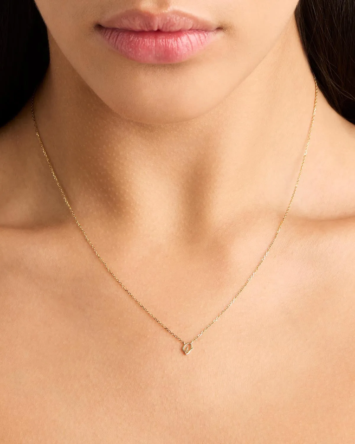 14k Solid Gold Love Letter Necklace Bycharlotte