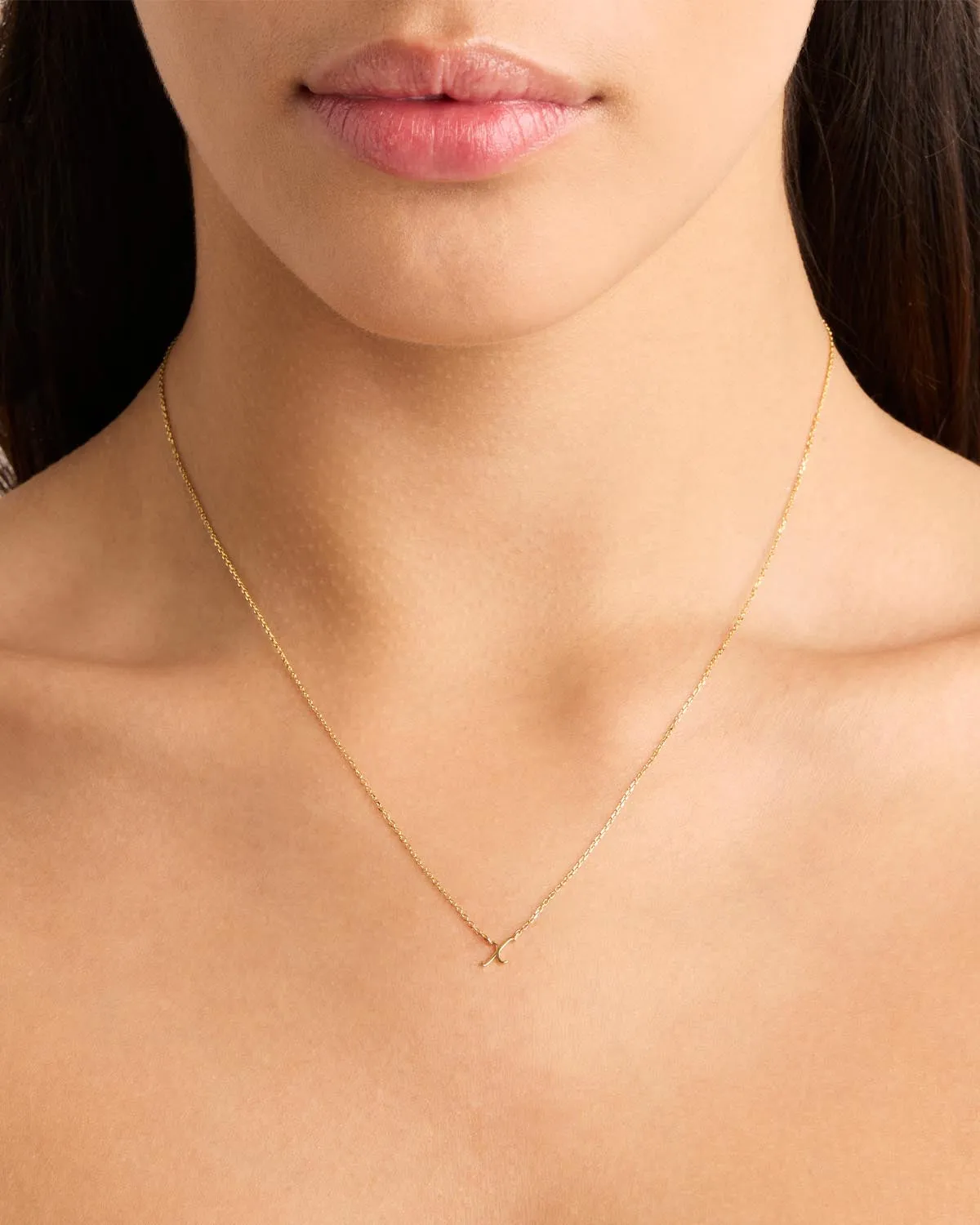 14k Solid Gold Love Letter Necklace Bycharlotte