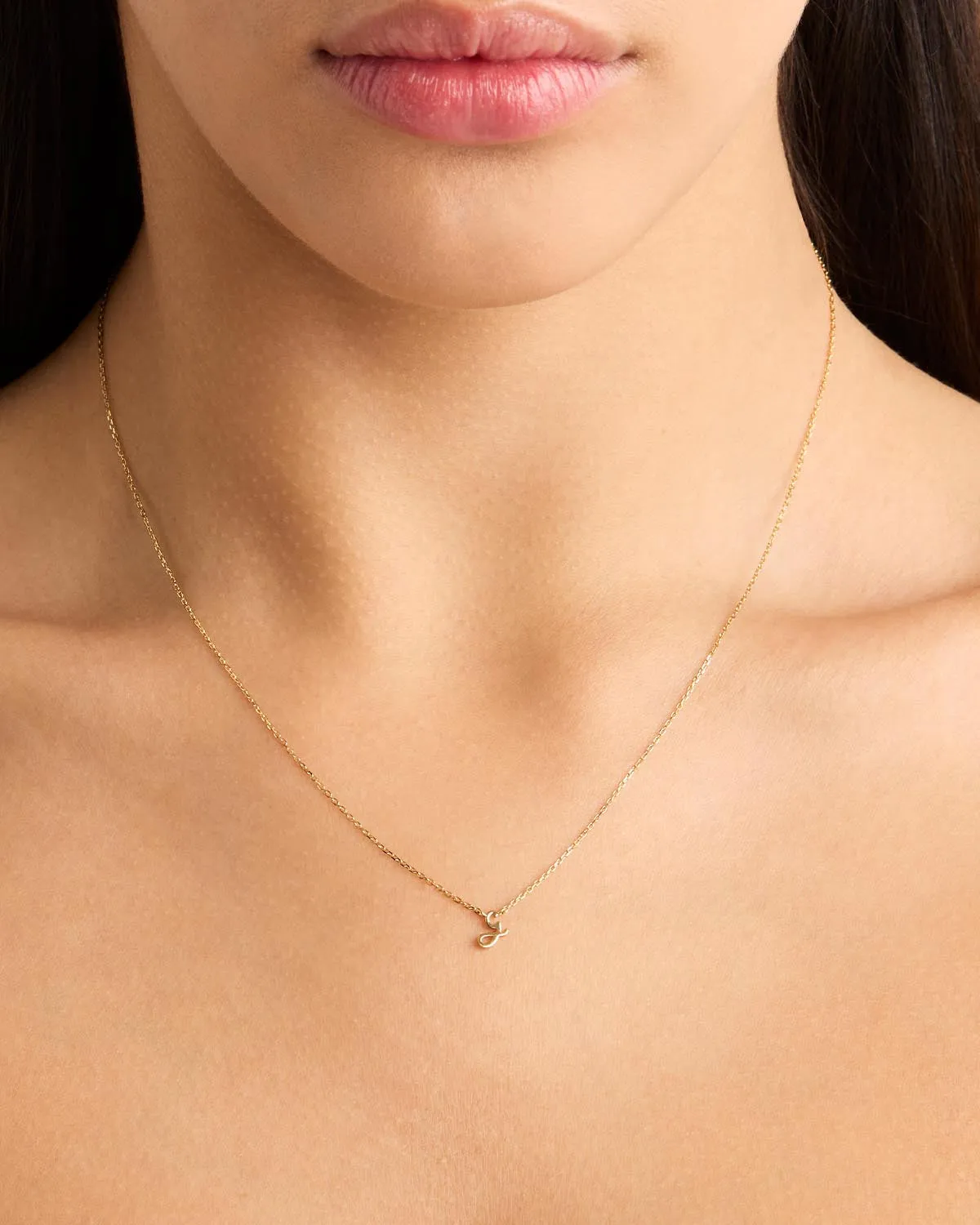 14k Solid Gold Love Letter Necklace Bycharlotte