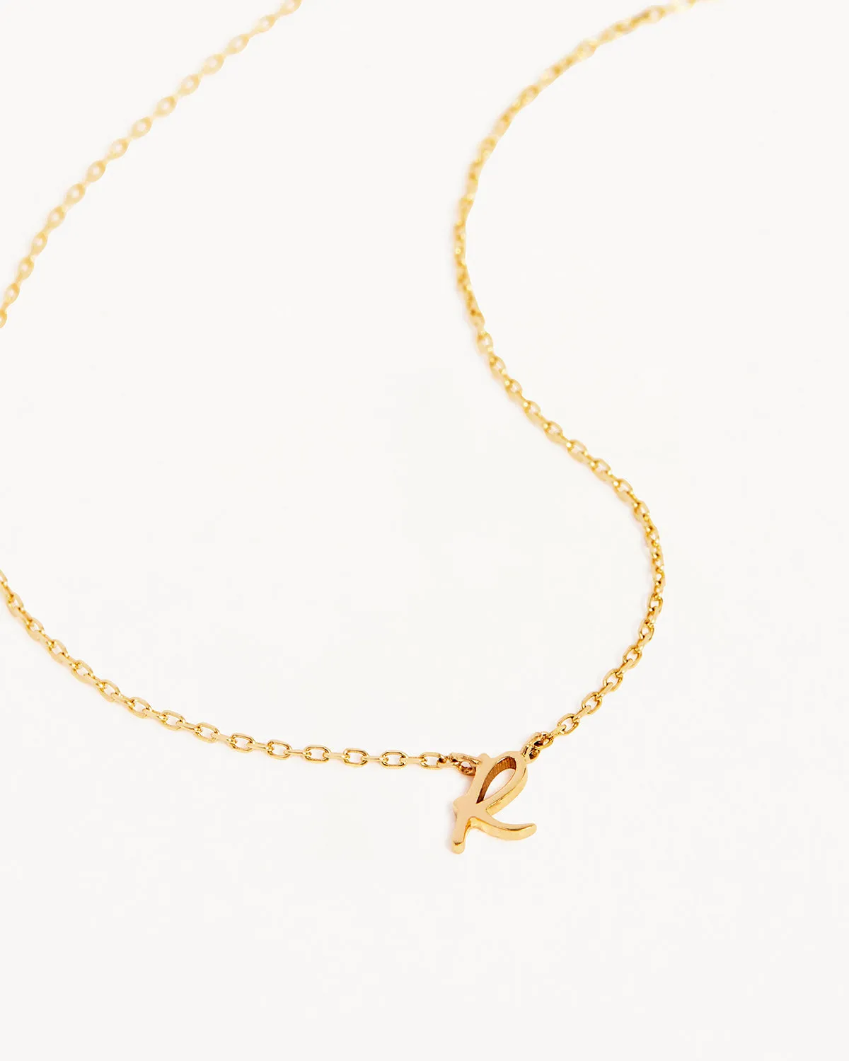 14k Solid Gold Love Letter Necklace Bycharlotte