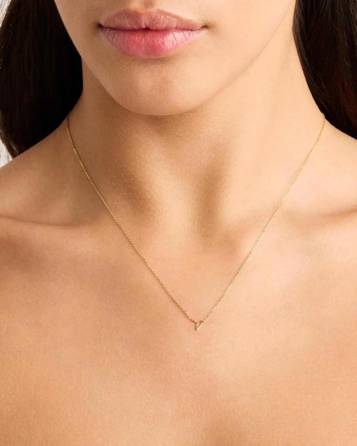 14k Solid Gold Love Letter Necklace Bycharlotte