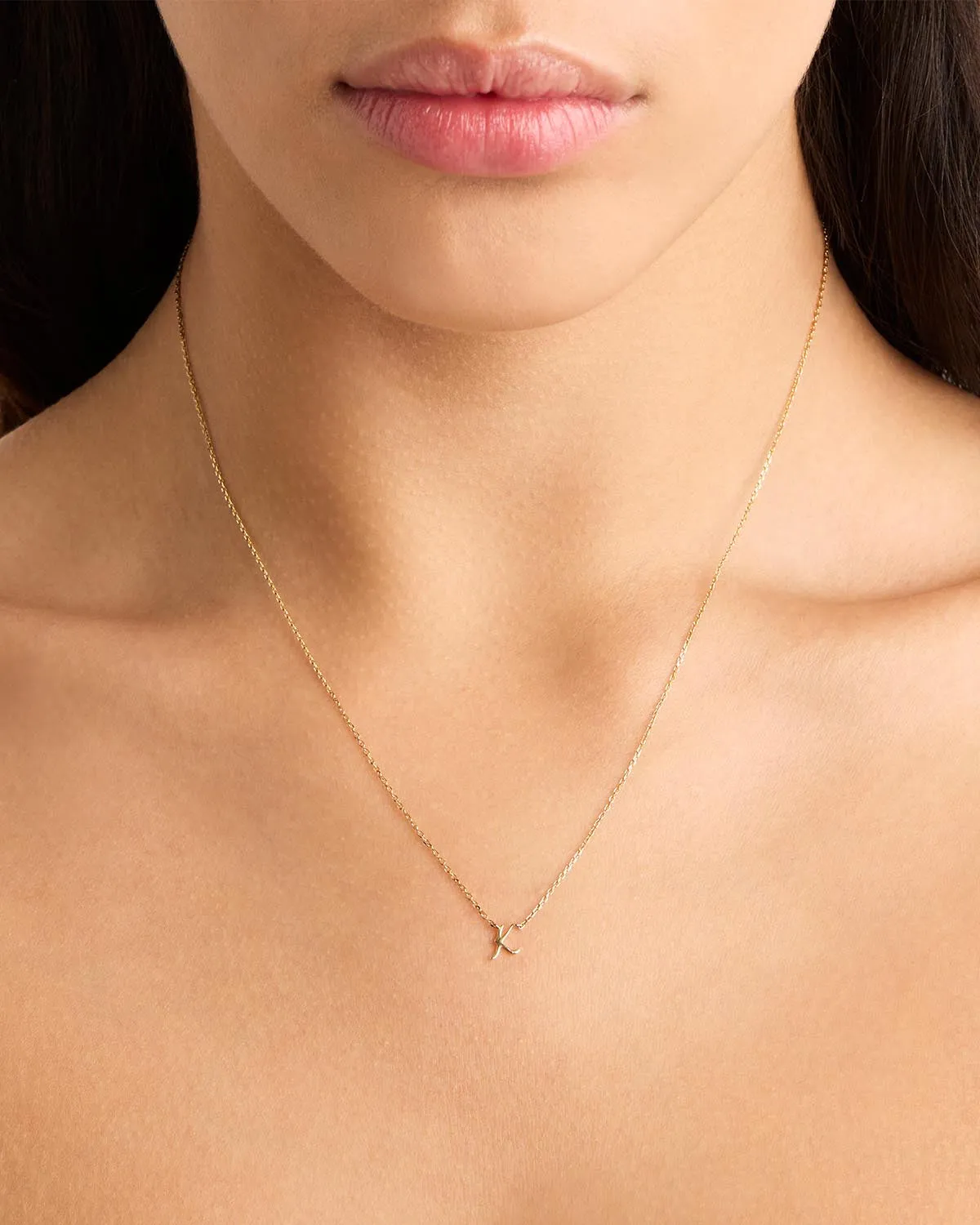 14k Solid Gold Love Letter Necklace Bycharlotte