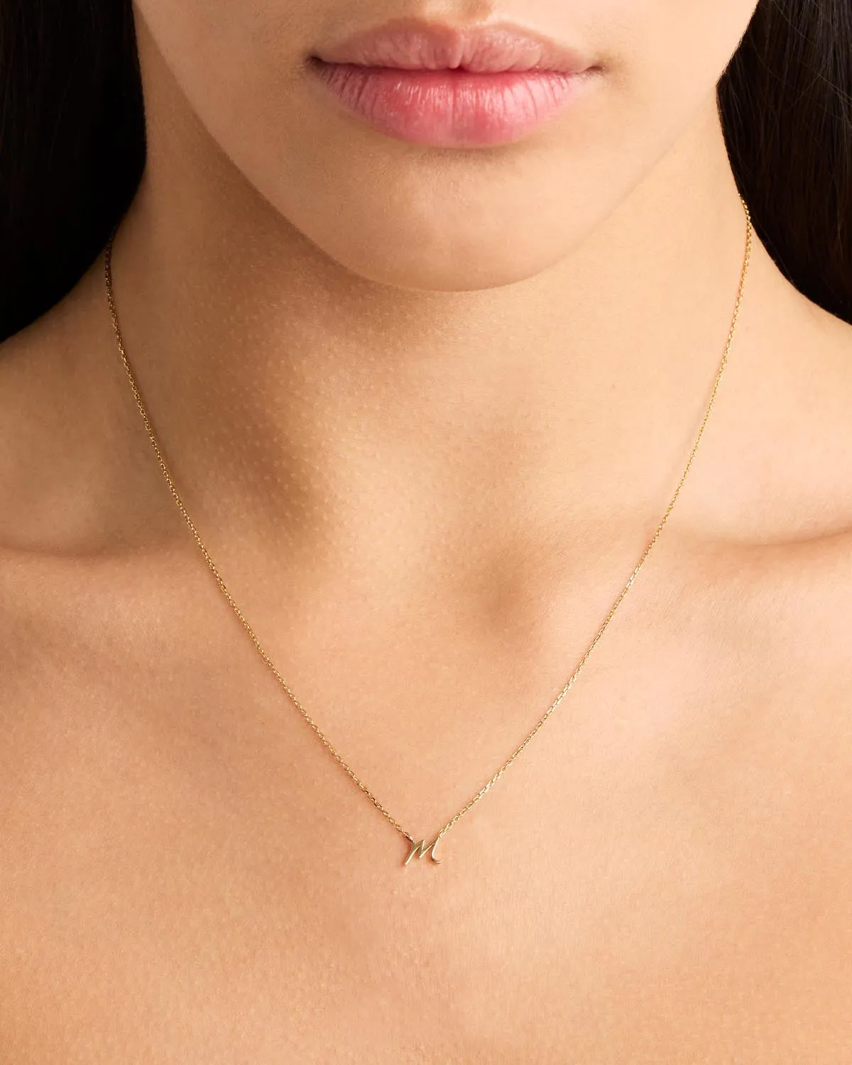 14k Solid Gold Love Letter Necklace Bycharlotte