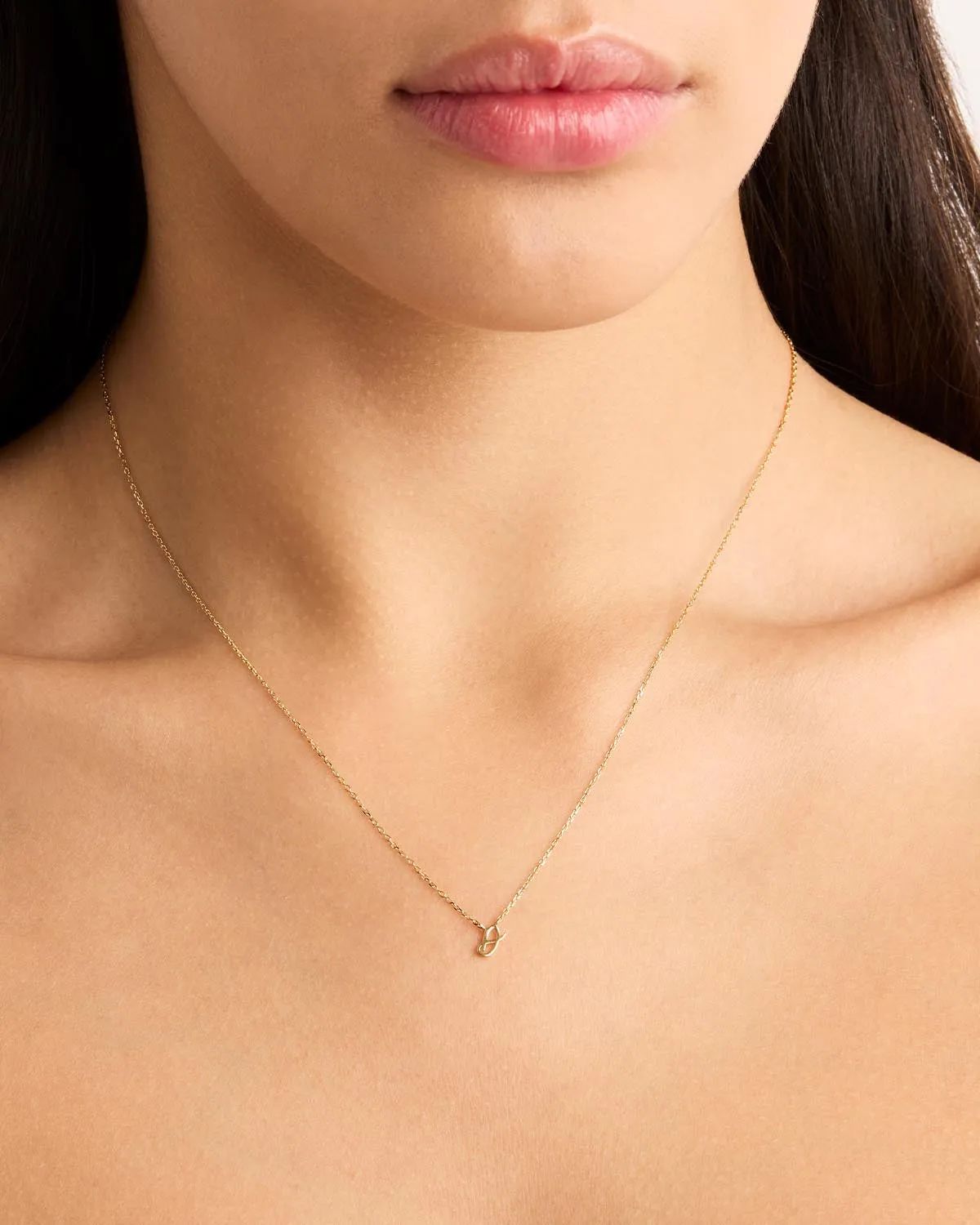 14k Solid Gold Love Letter Necklace Bycharlotte