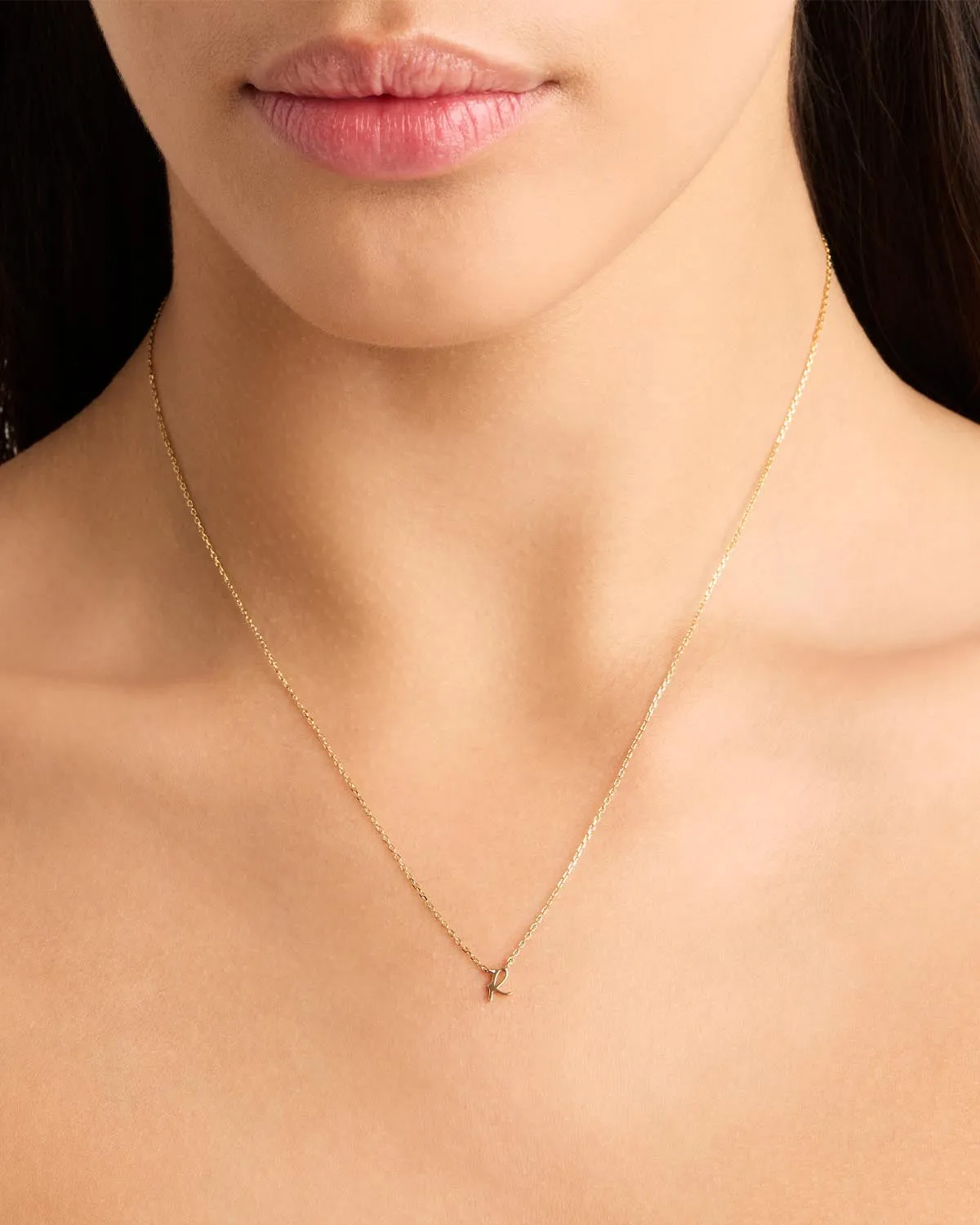 14k Solid Gold Love Letter Necklace Bycharlotte