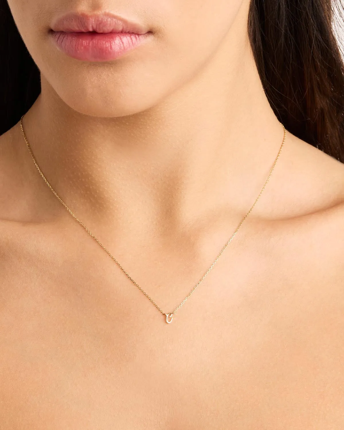 14k Solid Gold Love Letter Necklace Bycharlotte