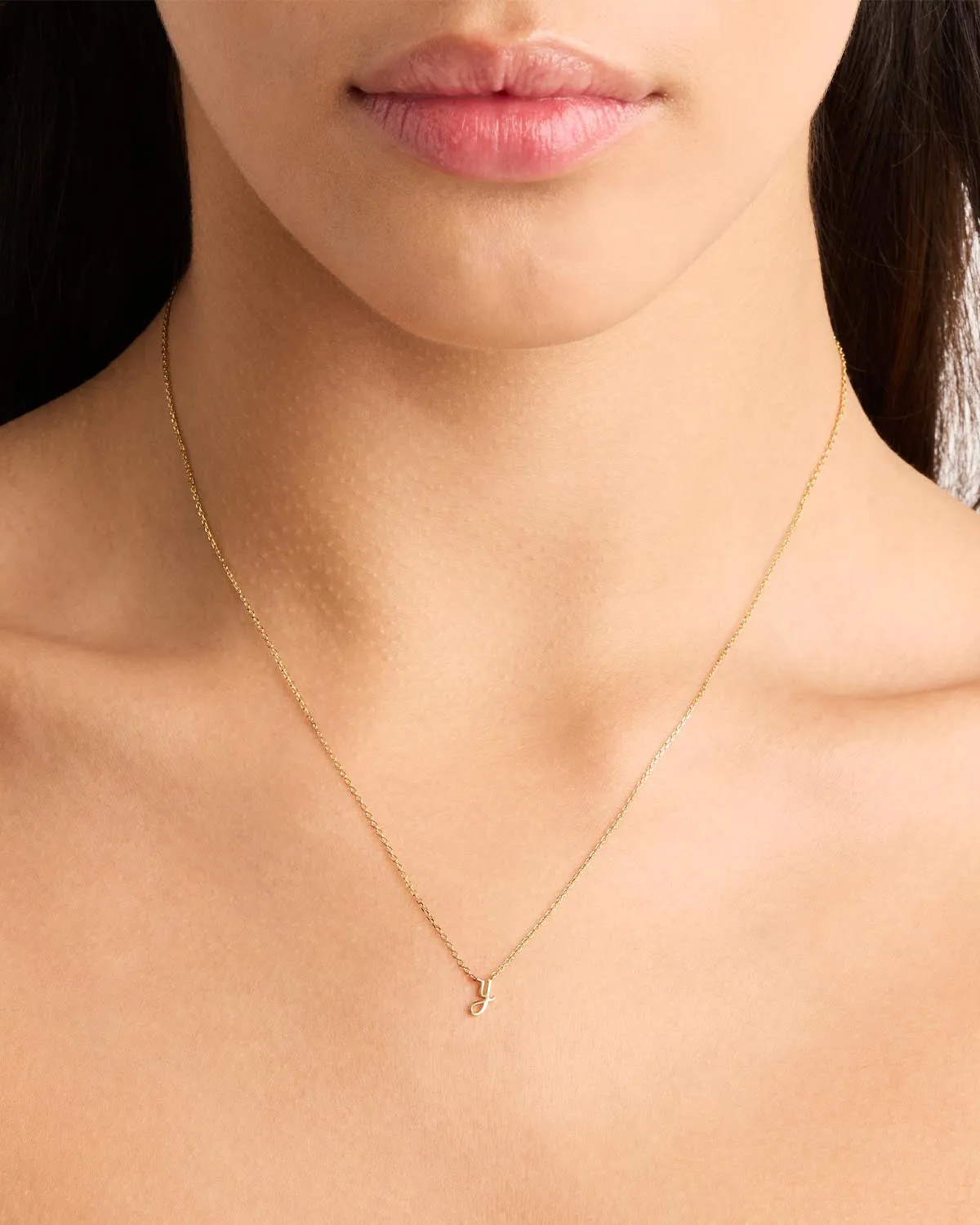 14k Solid Gold Love Letter Necklace Bycharlotte