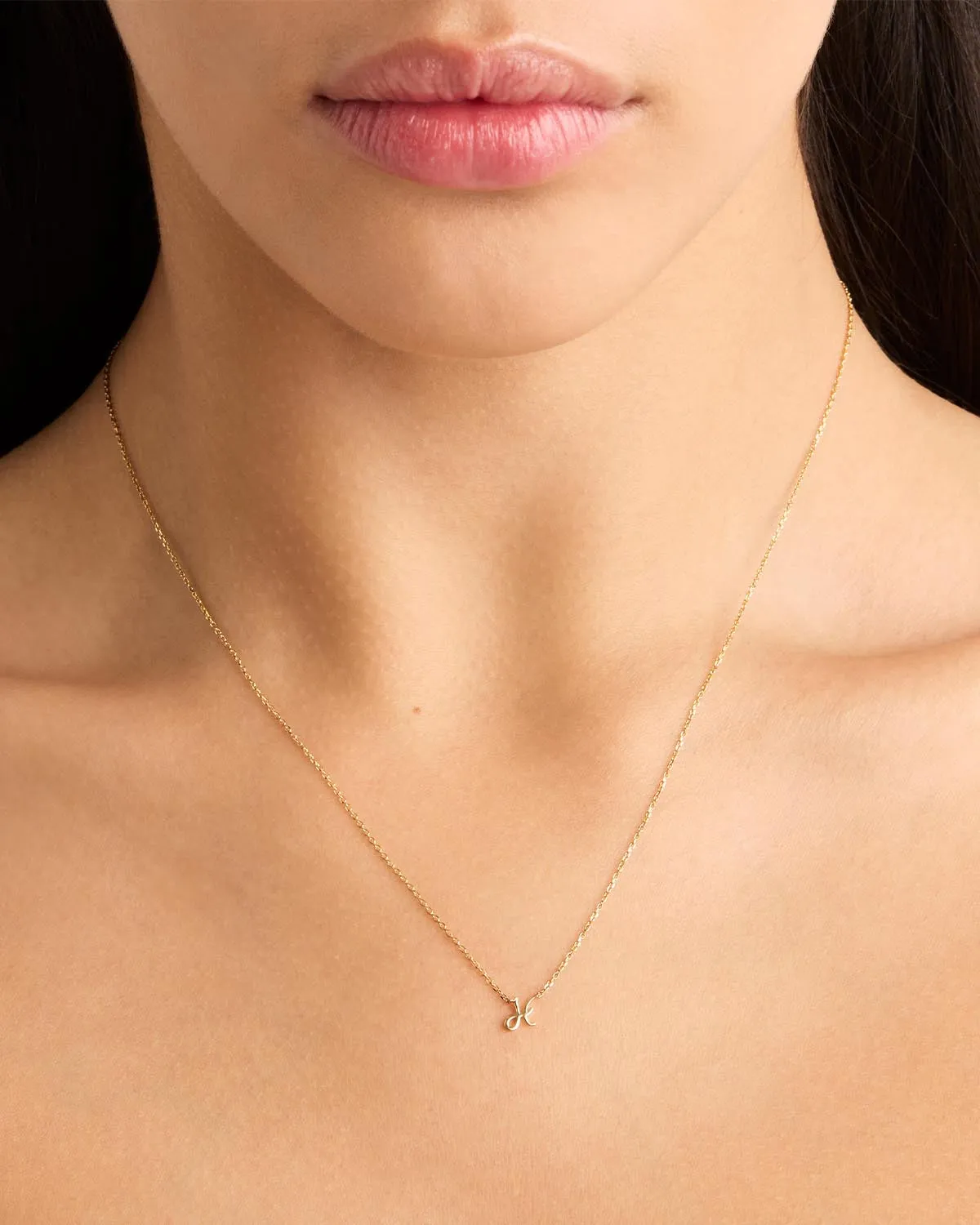 14k Solid Gold Love Letter Necklace Bycharlotte