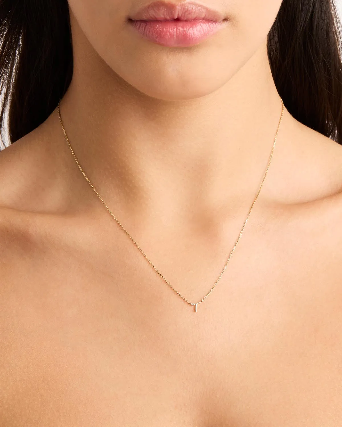 14k Solid Gold Love Letter Necklace Bycharlotte