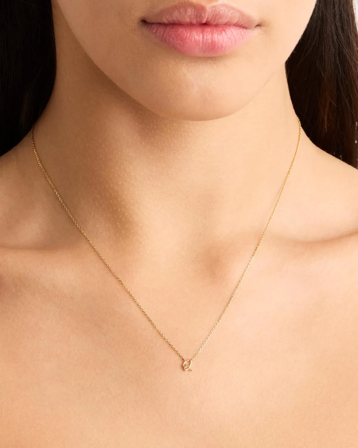 14k Solid Gold Love Letter Necklace Bycharlotte