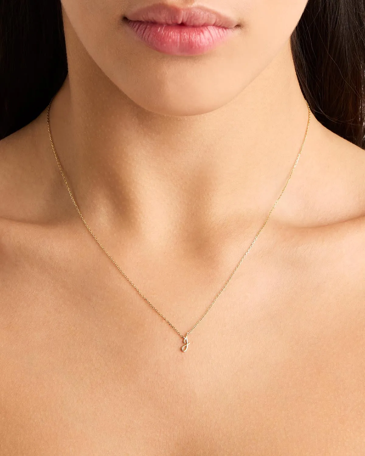14k Solid Gold Love Letter Necklace Bycharlotte