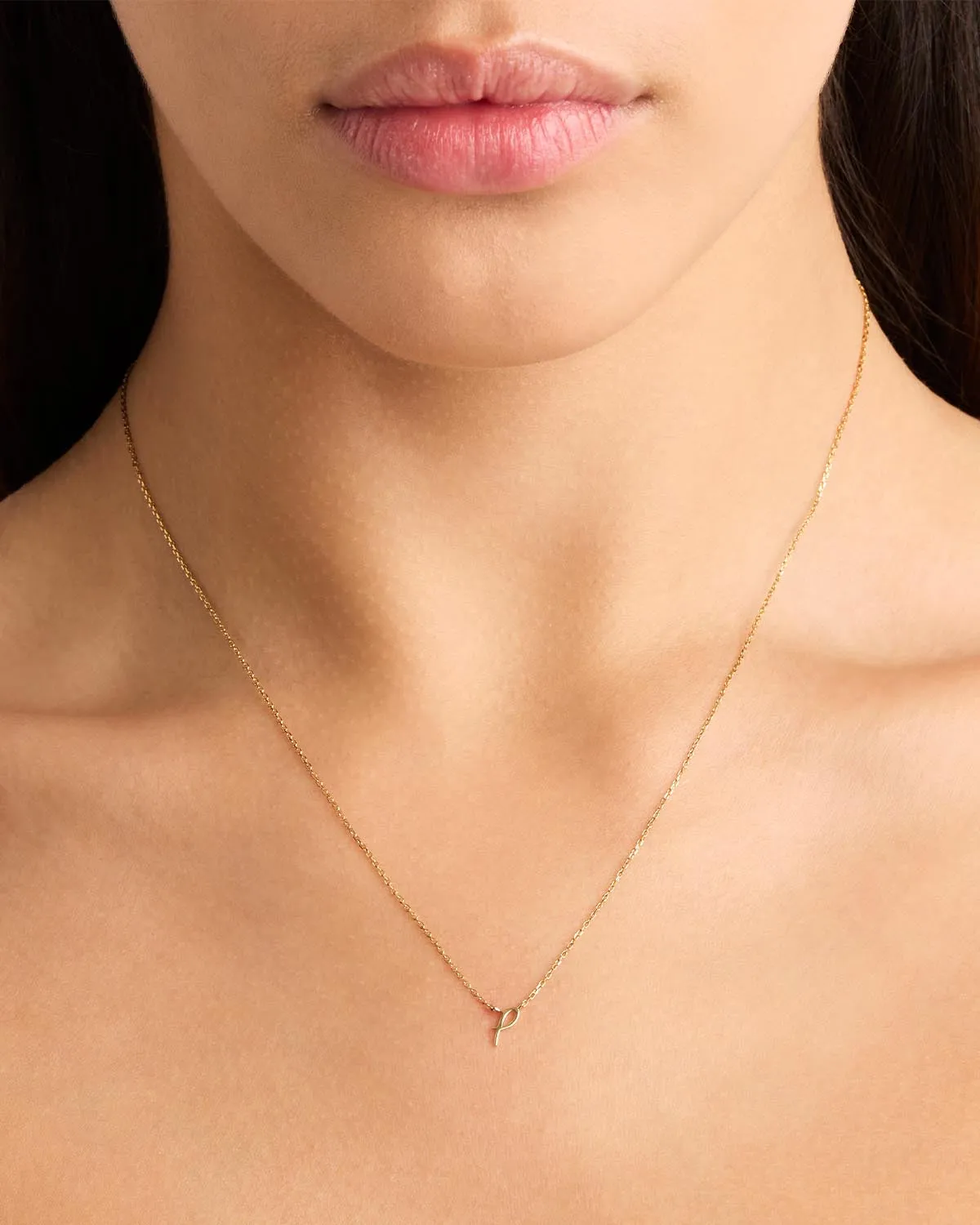 14k Solid Gold Love Letter Necklace Bycharlotte