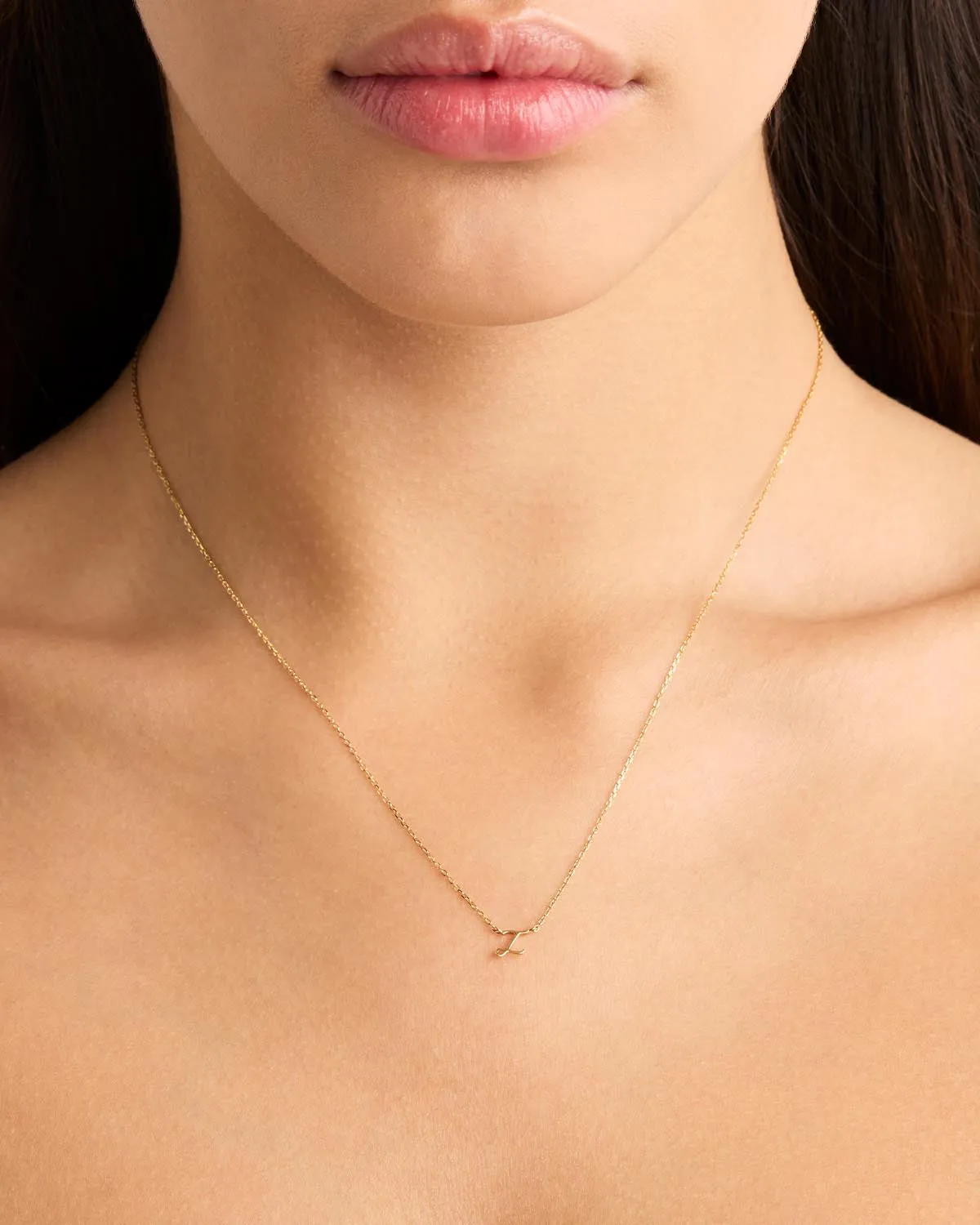 14k Solid Gold Love Letter Necklace Bycharlotte