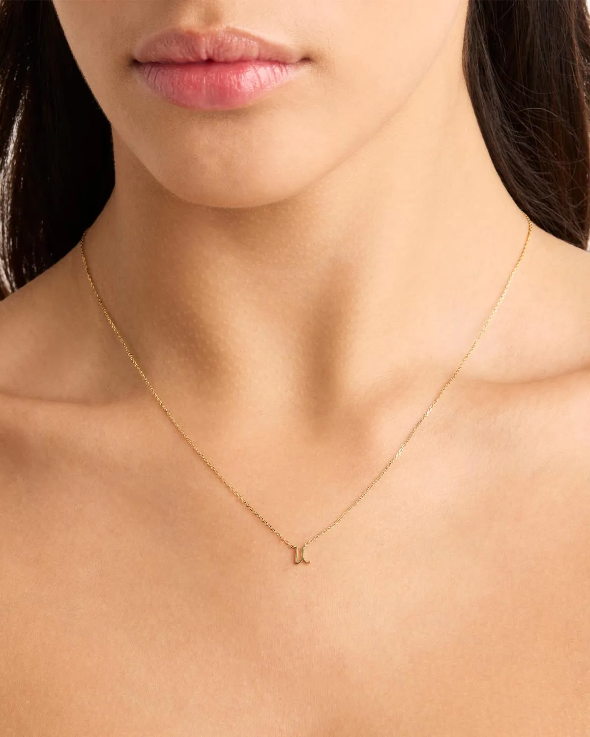 14k Solid Gold Love Letter Necklace Bycharlotte