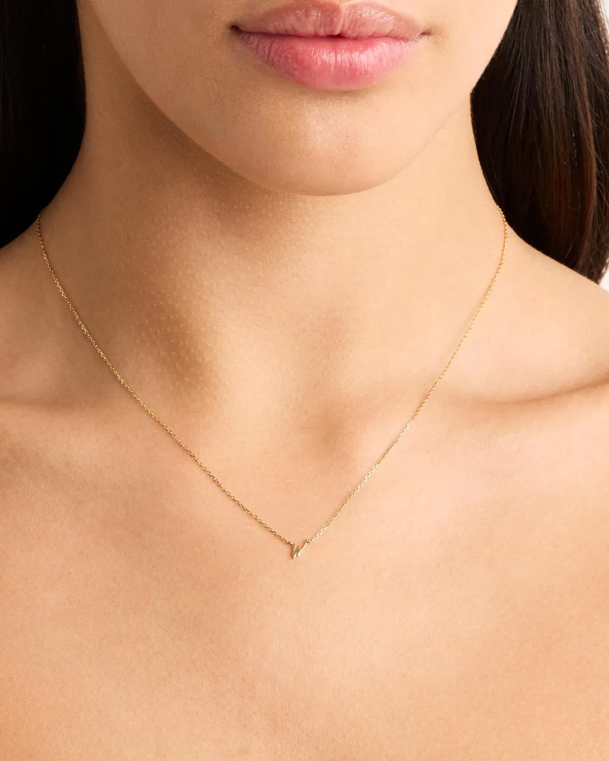 14k Solid Gold Love Letter Necklace Bycharlotte
