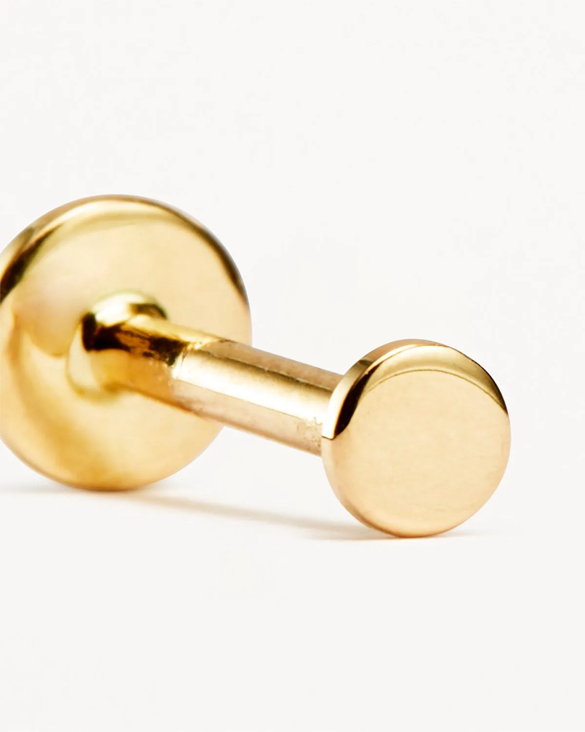 14k Solid Gold Lunar Cartilage Flatback Earring Bycharlotte
