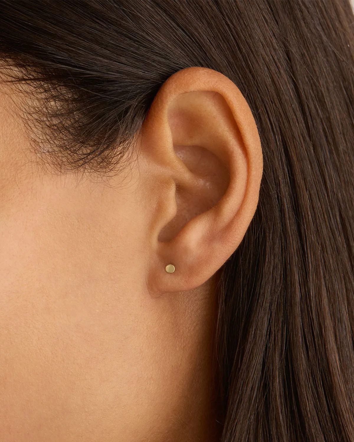 14k Solid Gold Lunar Cartilage Flatback Earring Bycharlotte