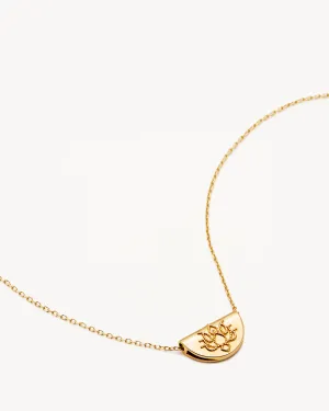 14k Solid Gold Mini Lotus Necklace Bycharlotte
