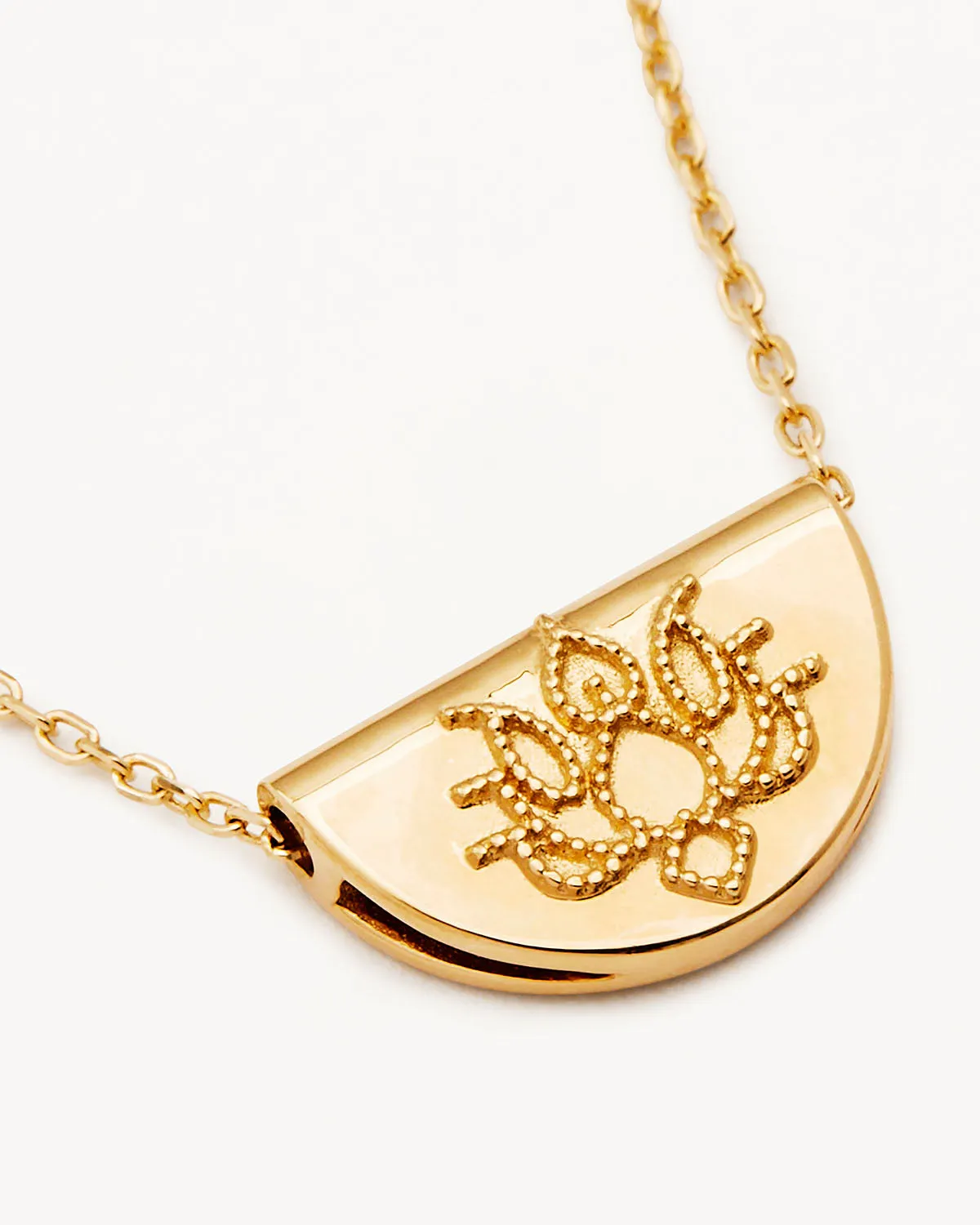 14k Solid Gold Mini Lotus Necklace Bycharlotte