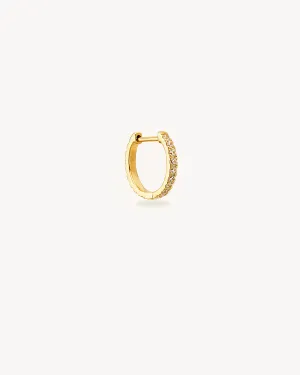 14k Solid Gold Mist Diamond Hoop Bycharlotte