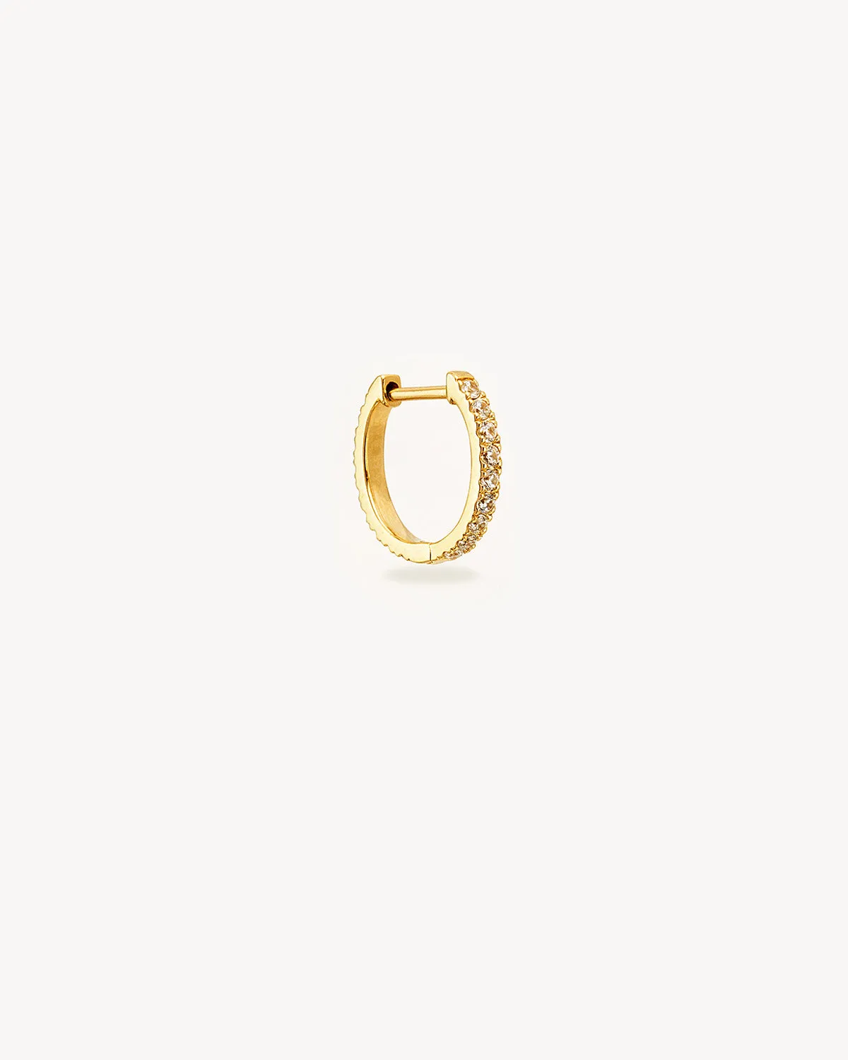 14k Solid Gold Mist Diamond Hoop Bycharlotte