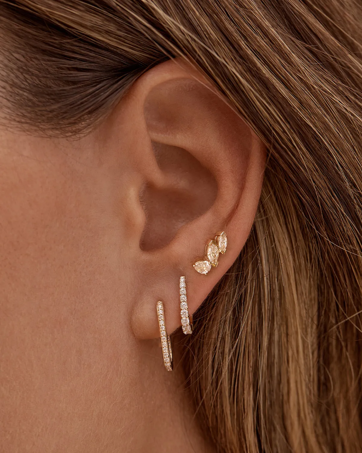 14k Solid Gold Petal by Petal Lab-Grown Diamond Earring - Right Bycharlotte