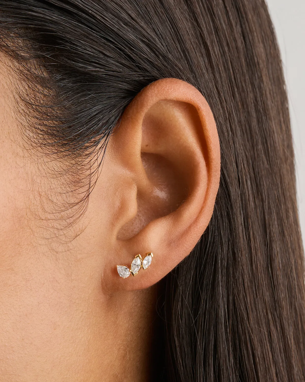 14k Solid Gold Petal by Petal Lab-Grown Diamond Earring - Right Bycharlotte