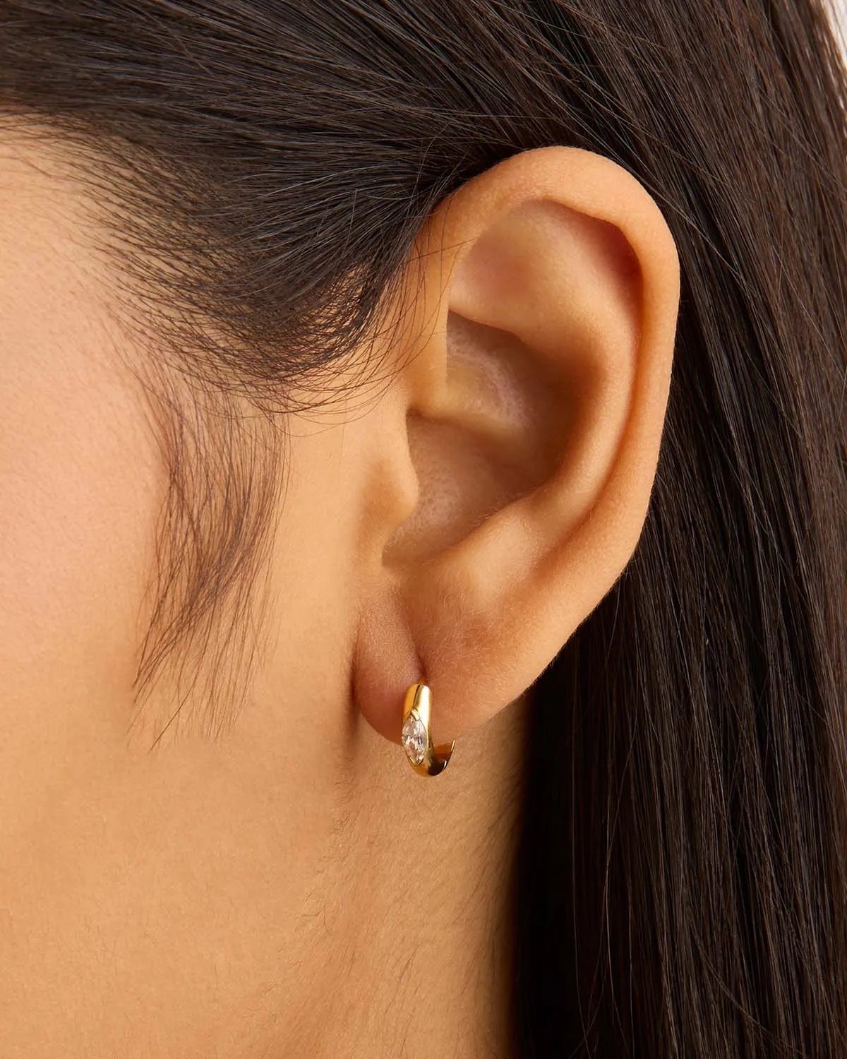 14k Solid Gold Petal of Hope Lab-Grown Diamond Hoop Bycharlotte