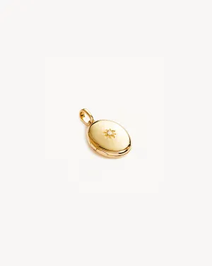 14k Solid Gold Rounded Diamond Lotus Locket Pendant Bycharlotte