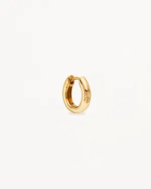 14k Solid Gold Sacred Lotus Diamond Hoop Bycharlotte