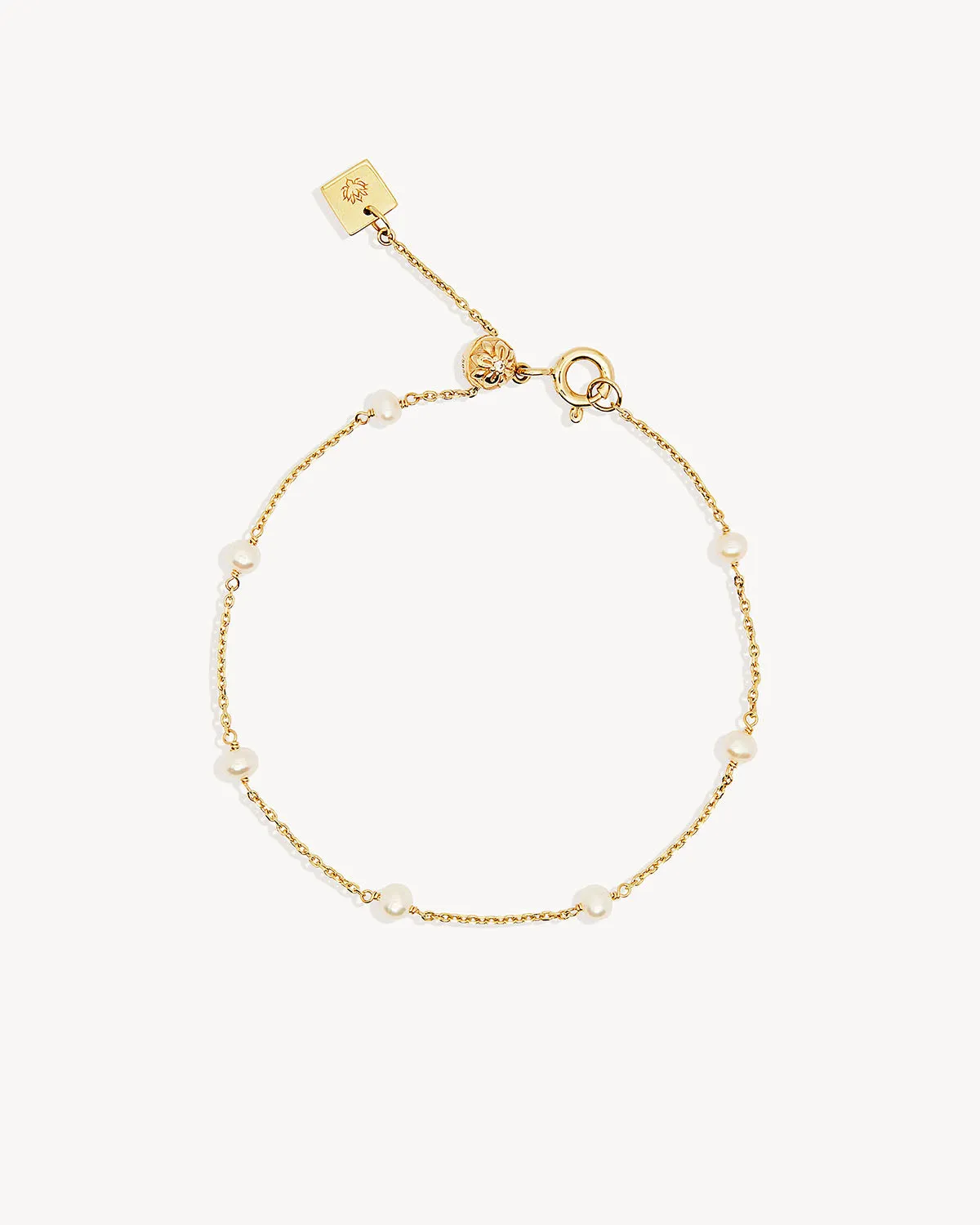 14k Solid Gold Serene Pearl Bracelet Bycharlotte