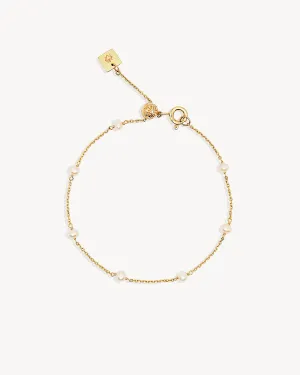 14k Solid Gold Serene Pearl Bracelet Bycharlotte