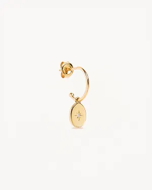 14k Solid Gold Shine Your Light Diamond Hoop Bycharlotte