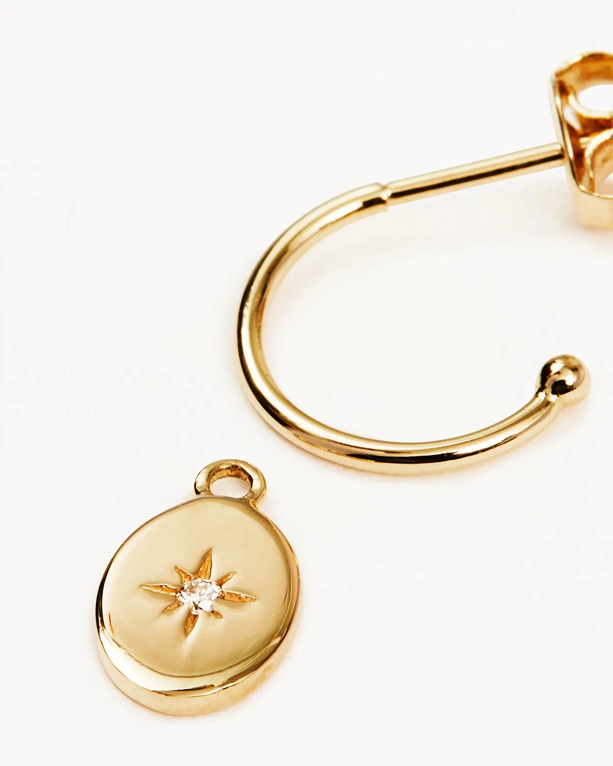 14k Solid Gold Shine Your Light Diamond Hoop Bycharlotte