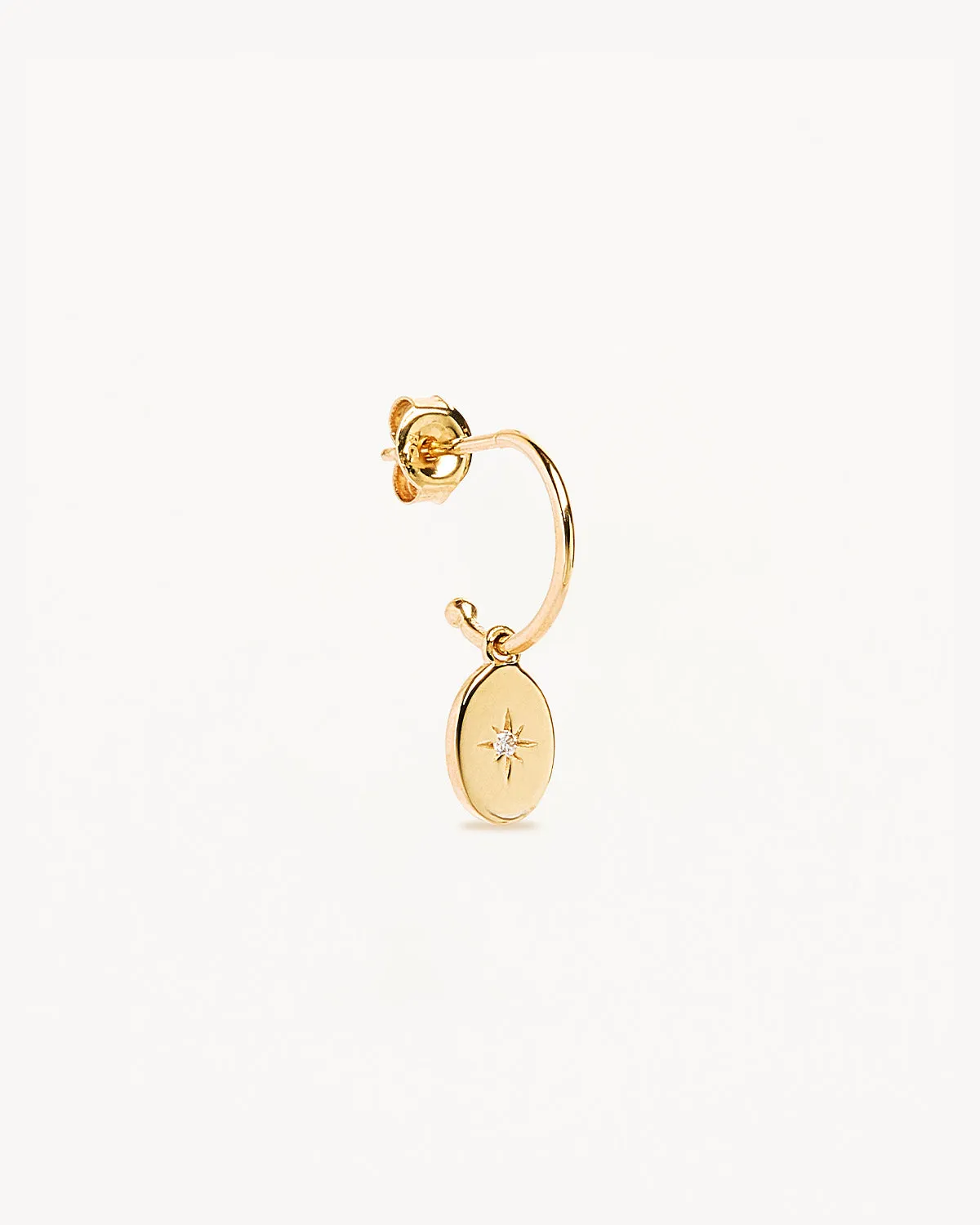 14k Solid Gold Shine Your Light Diamond Hoop Bycharlotte