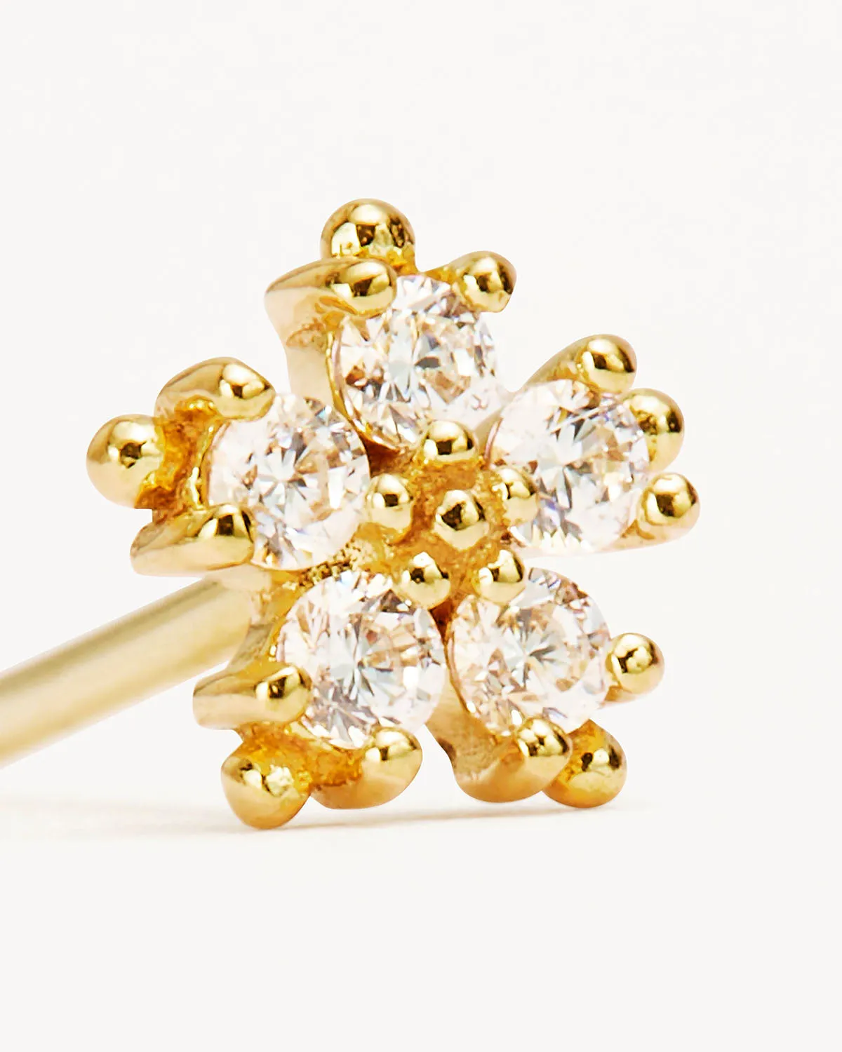 14k Solid Gold Snowflake Cartilage Earring Bycharlotte