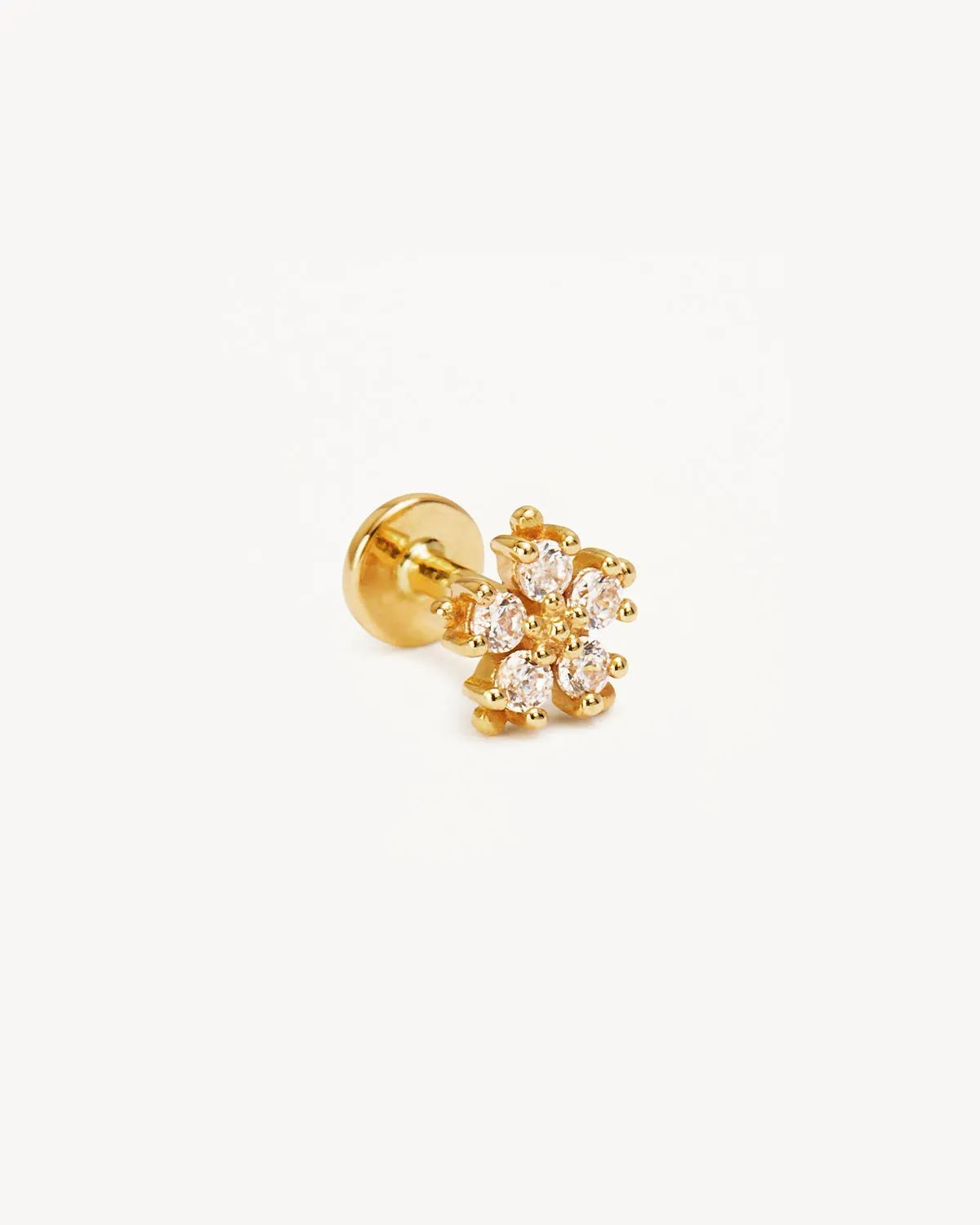 14k Solid Gold Snowflake Cartilage Earring Bycharlotte